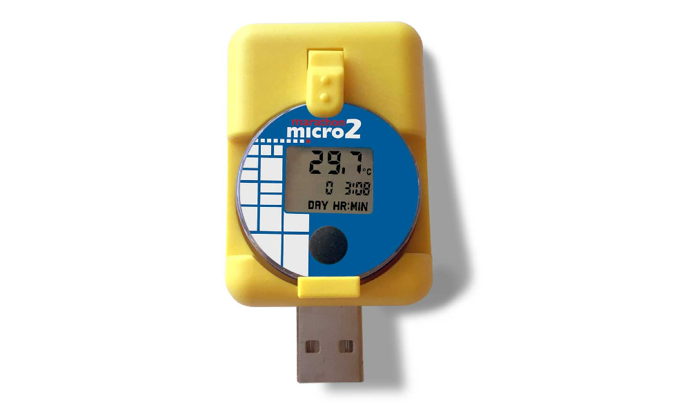 A Marathon Products micro2 Temperature Data Logger.