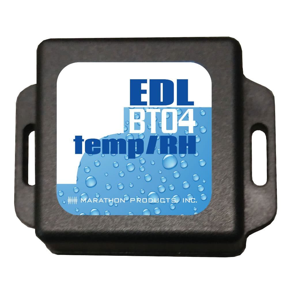 An EDL-BT04 multi-use temperature and humidity logger with Bluetooth connectivity from Marathon Products.