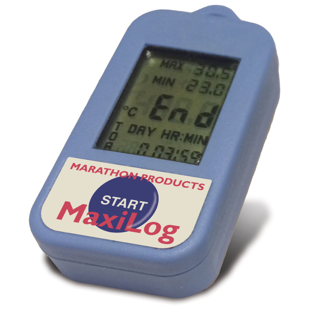 The MaxiLog electronic temperature data recorder Marathon Products.